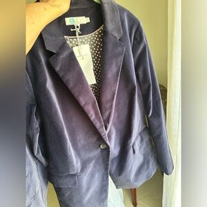 Boden Velvet Blazer - Deep Blue